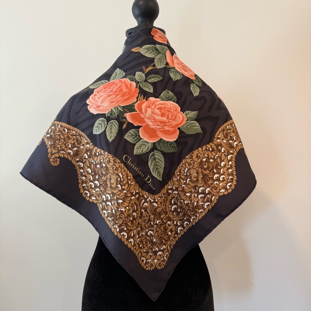 Christian Dior Floral Silk Scarf - Picture 8 of 10